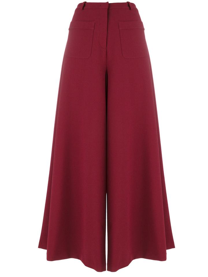 Vivetta - Cropped Flared Trousers - Women - Cotton/polyester/spandex/elastane/viscose - 40, Pink/purple, Cotton/polyester/spandex/elastane/viscose