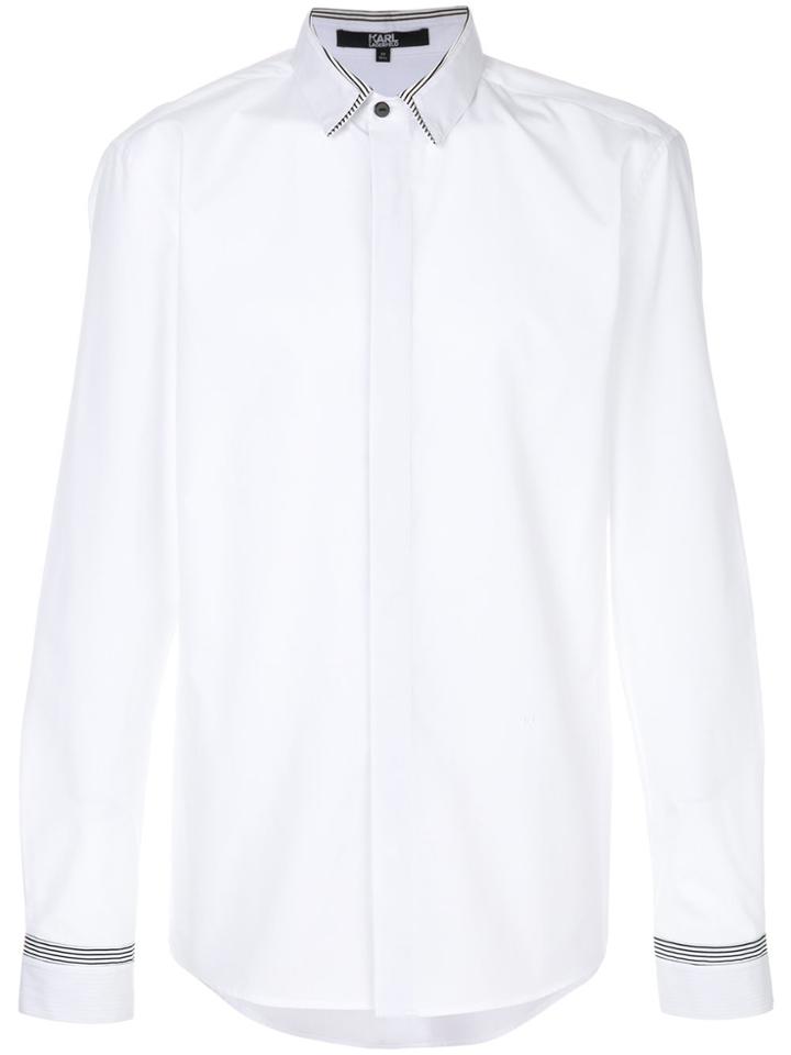 Karl Lagerfeld Stripe Detail Poplin Shirt - White