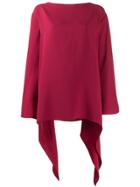 Alberta Ferretti Curved Oversized Top - Red