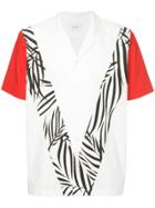 Ports V Colour Block And Leaf Print Shirt - White