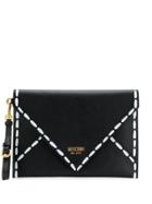 Moschino Clutch With Stitching Print - Black
