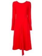 Tibi Asymmetric Midi Dress - Red