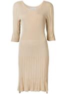 Nellie Partow Drop Waist Long-sleeve Dress, Women's, Size: Small, Nude/neutrals, Rayon