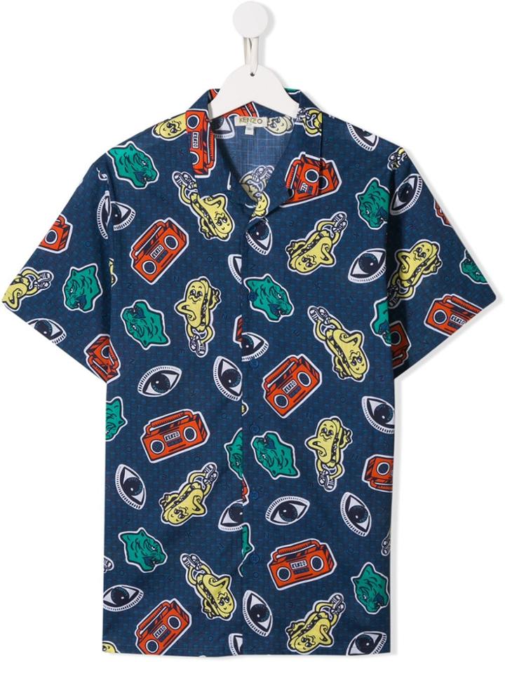 Kenzo Kids Teen Short-sleeved Shirt - Blue