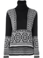 No21 Geometric Intarsia Jumper, Women's, Size: 44, Black, Polyamide/mohair/wool