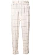 Peserico Square Print Trousers - Neutrals
