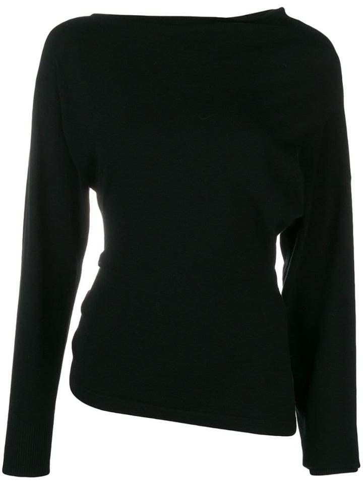 Pinko Sunstone Asymmetric Neck Jumper - Black