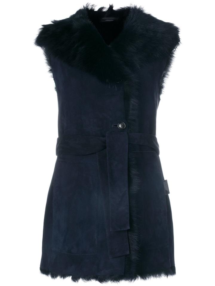 Joseph Fur-trim Gilet - Blue