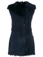 Joseph Fur-trim Gilet - Blue
