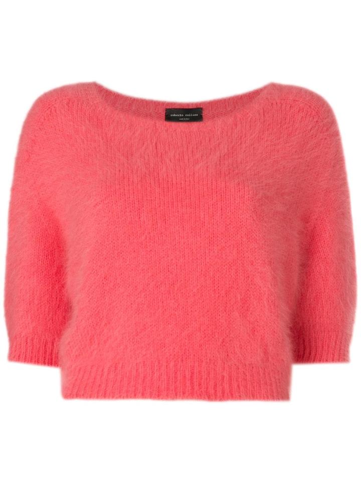 Roberto Collina Cropped Sweater - Pink & Purple