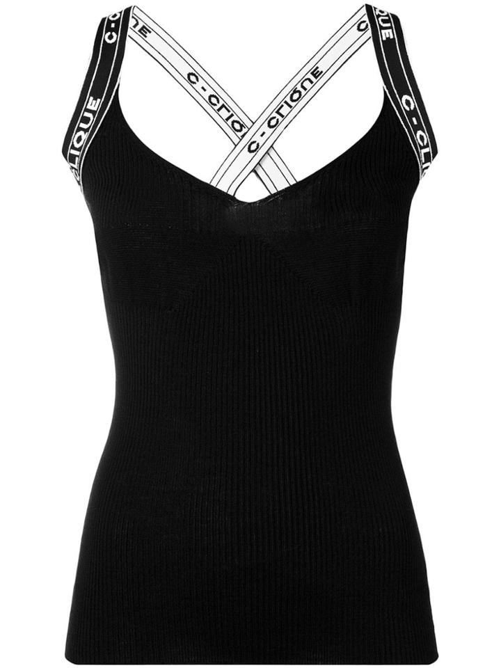 Pinko Branded Tank Top - Black