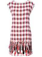 Oscar De La Renta Embellished Houndstooth Shift Dress - White