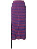 Jil Sander Check Knitted Midi Skirt - Red