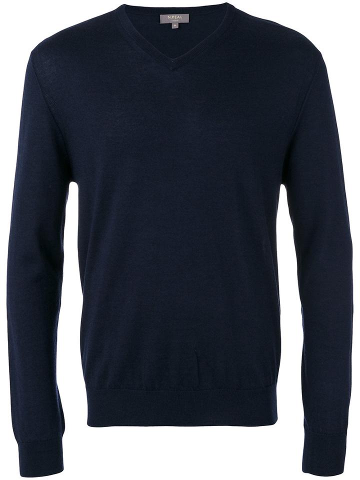 N.peal The Conduit Fine Gauge Jumper, Men's, Size: Xl, Blue, Cashmere