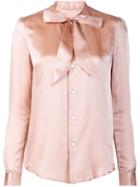 Julien David - Bow Detail Shirt - Women - Silk/cotton - S, Pink/purple, Silk/cotton