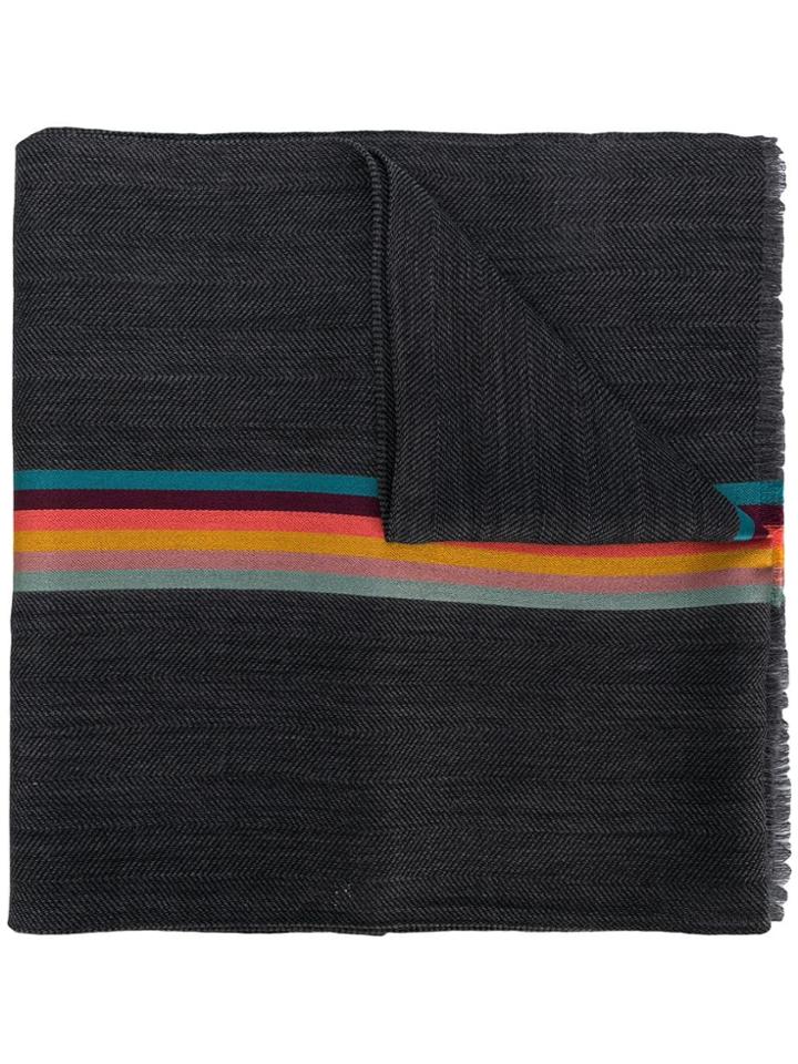 Paul Smith Stripe Detail Scarf - Grey