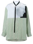 Raf Simons Ermes Printed Shirt, Men's, Size: 46, White, Linen/flax