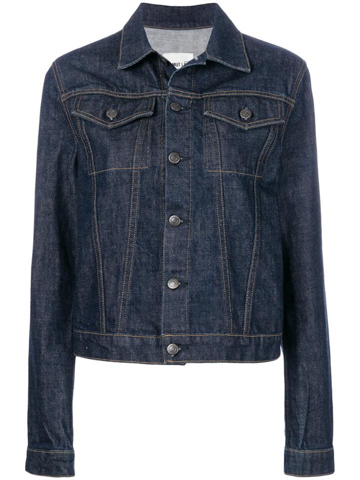 Helmut Lang Striped Detail Denim Jacket - Blue