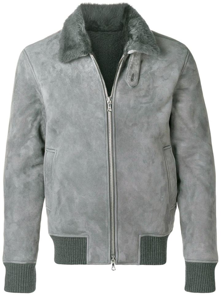Officine Generale Trimmed Zip Jacket - Grey