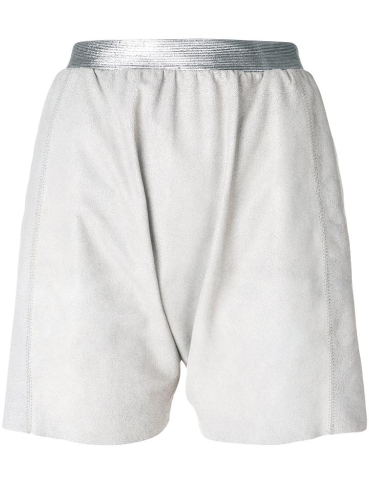 Olsthoorn Vanderwilt Metallic Detail Leather Shorts - Grey
