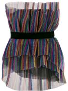 Attico Layered Metallic Striped Top - Black