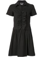 Boutique Moschino Ruffled Detail Flared Dress, Women's, Size: 38, Black, Cotton