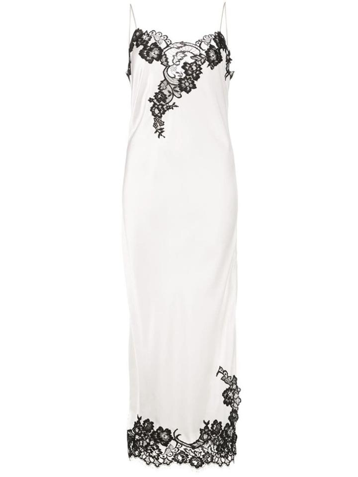 Oscar De La Renta Lace Trim Slip Dress - Neutrals