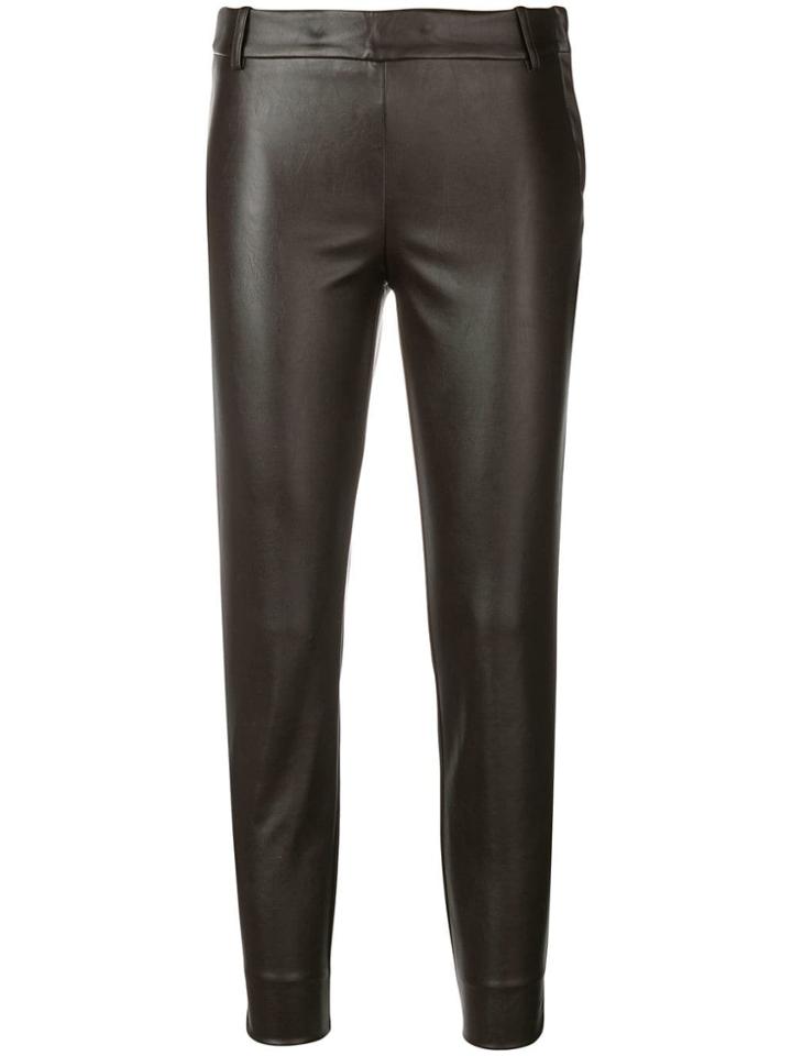 Kiltie Cropped Skinny Trousers - Brown