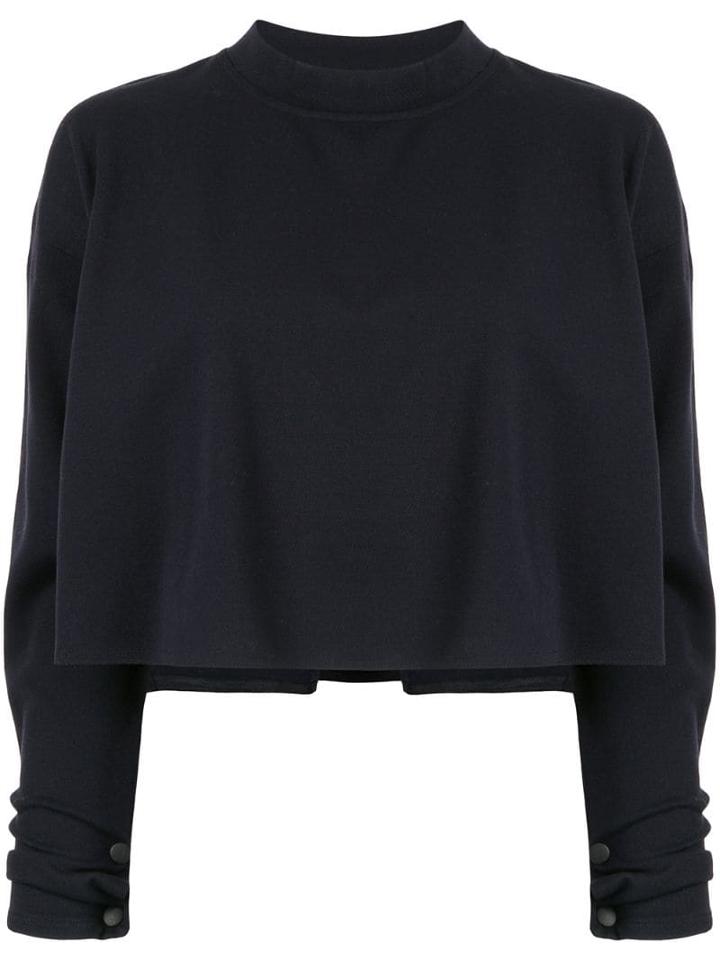 System Loose-fit Cropped Sweatshirt - Blue