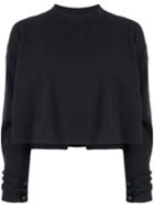 System Loose-fit Cropped Sweatshirt - Blue