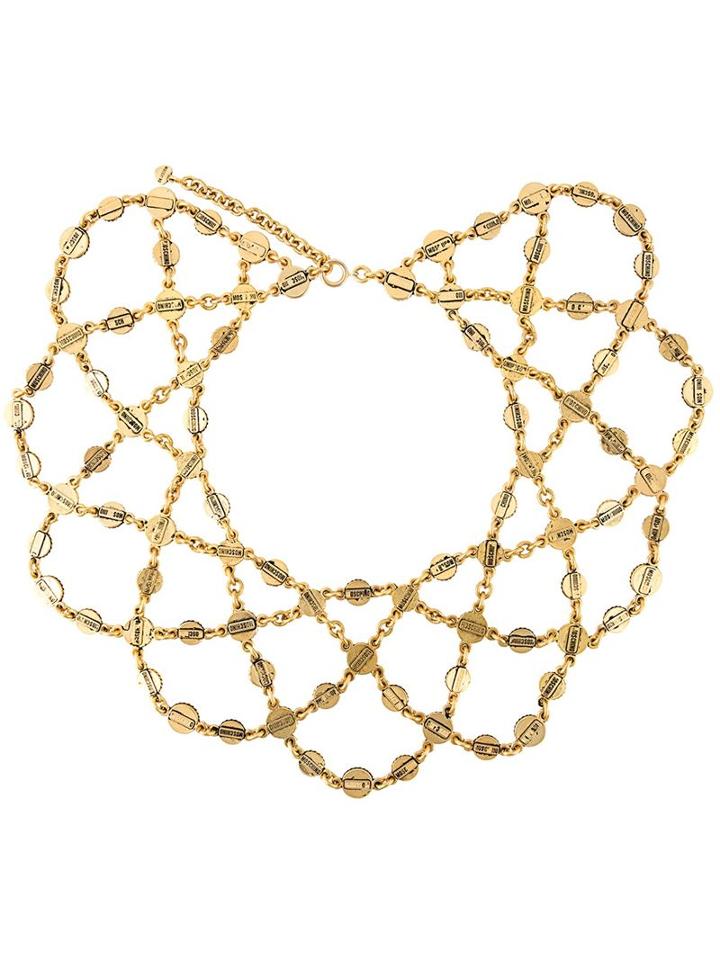 Moschino Vintage 'festoon' Coins Necklace, Women's, Metallic