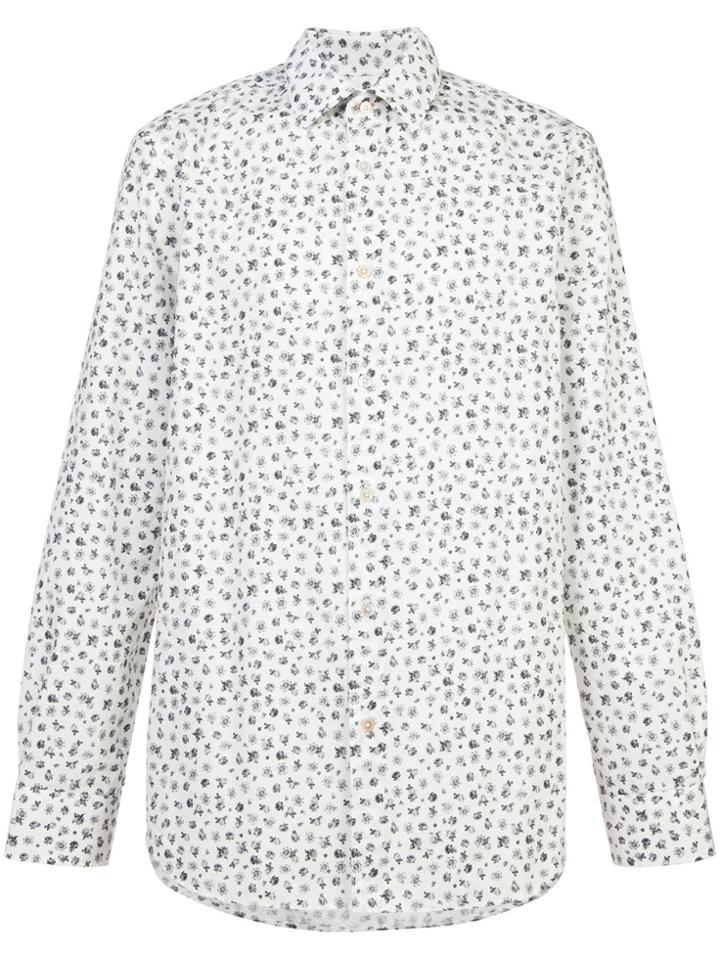 Paul Smith Floral Print Long Sleeve Shirt - White