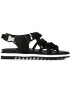 Dsquared2 Strappy Sandals, Men's, Size: 44, Black, Leather/rubber/cotton