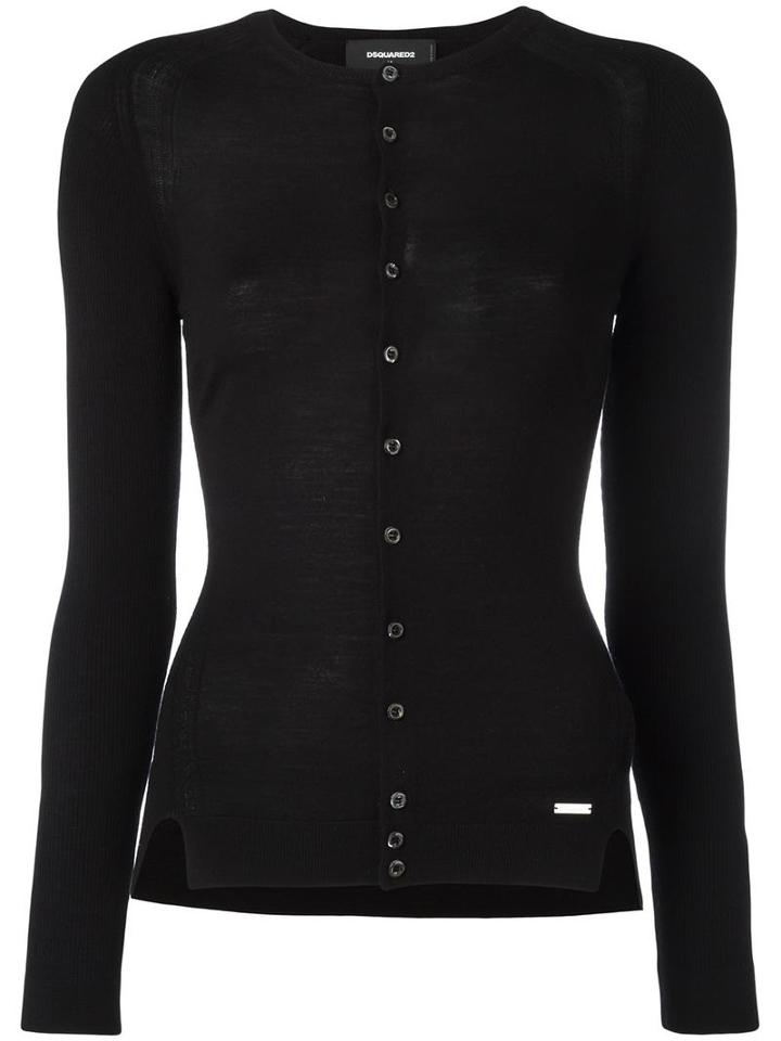Dsquared2 Round Neck Cardigan, Women's, Size: Medium, Black, Wool