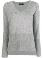 Steffen Schraut V Neck Knit Sweater - Grey