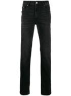 Karl Lagerfeld Faded Straight Leg Jeans - Black