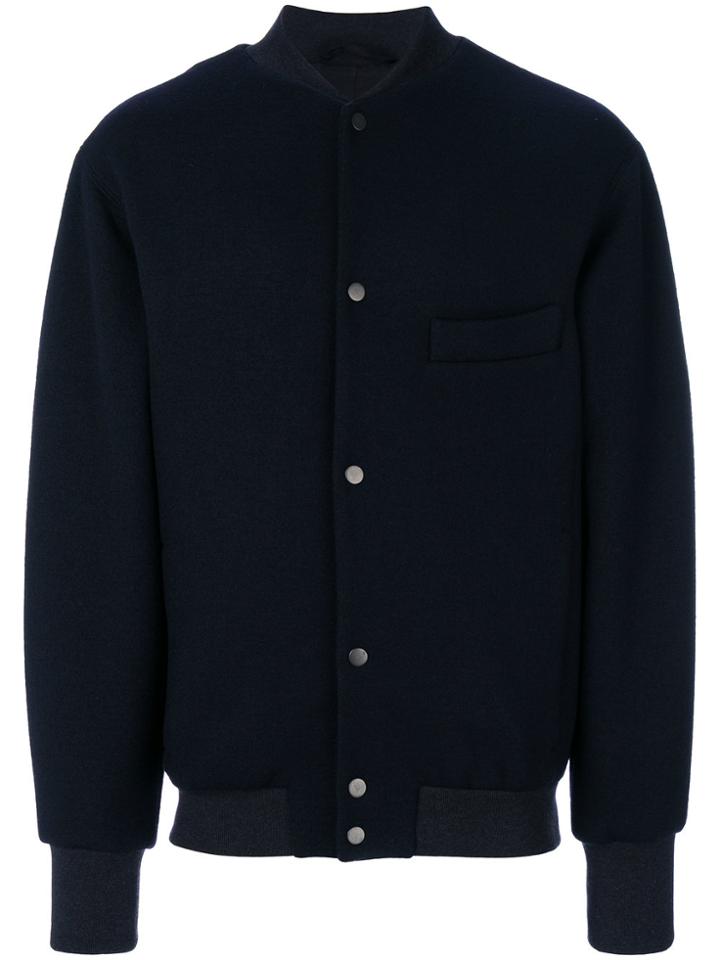 Lemaire Button Up Bomber Jacket - Blue