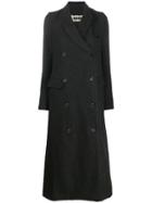 Uma Wang Double-breasted Long Coat - Black
