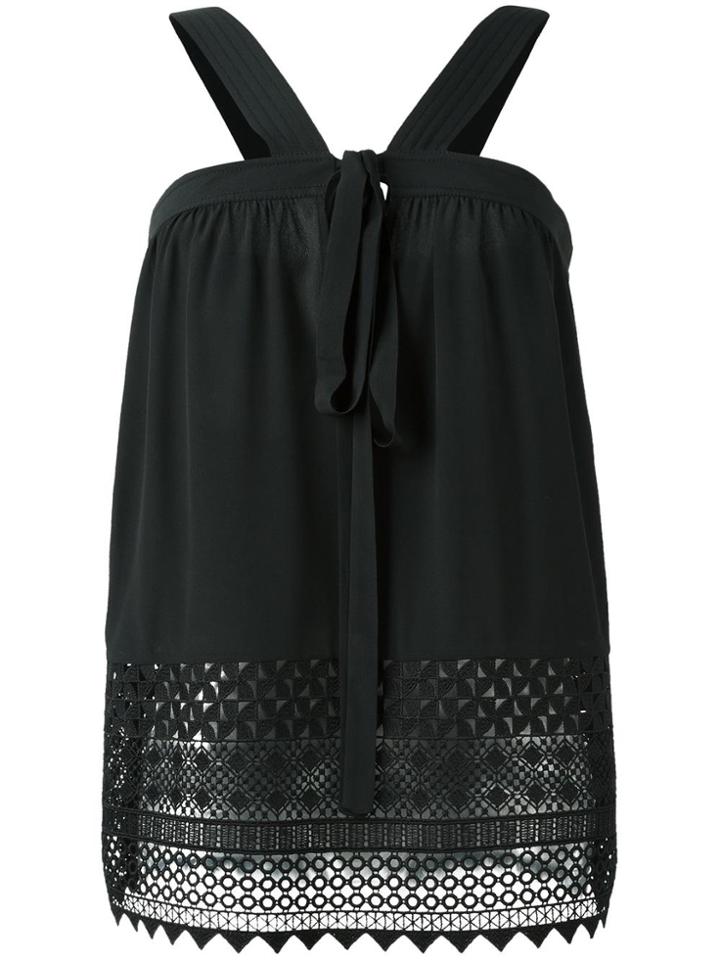 No21 V-neck Shift Blouse - Black
