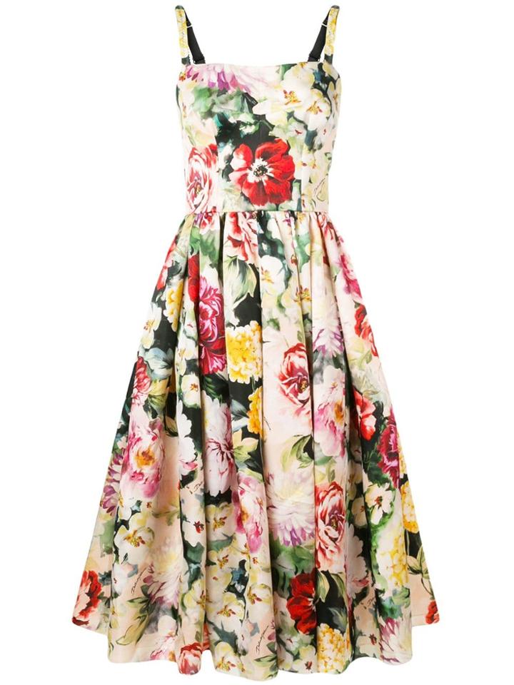 Dolce & Gabbana Floral Print Flared Dress - Pink