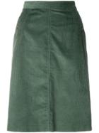 A.p.c. Corduroy Straight Skirt - Green