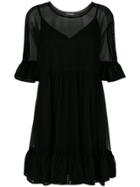 Twin-set Layered Flared Dress - Black