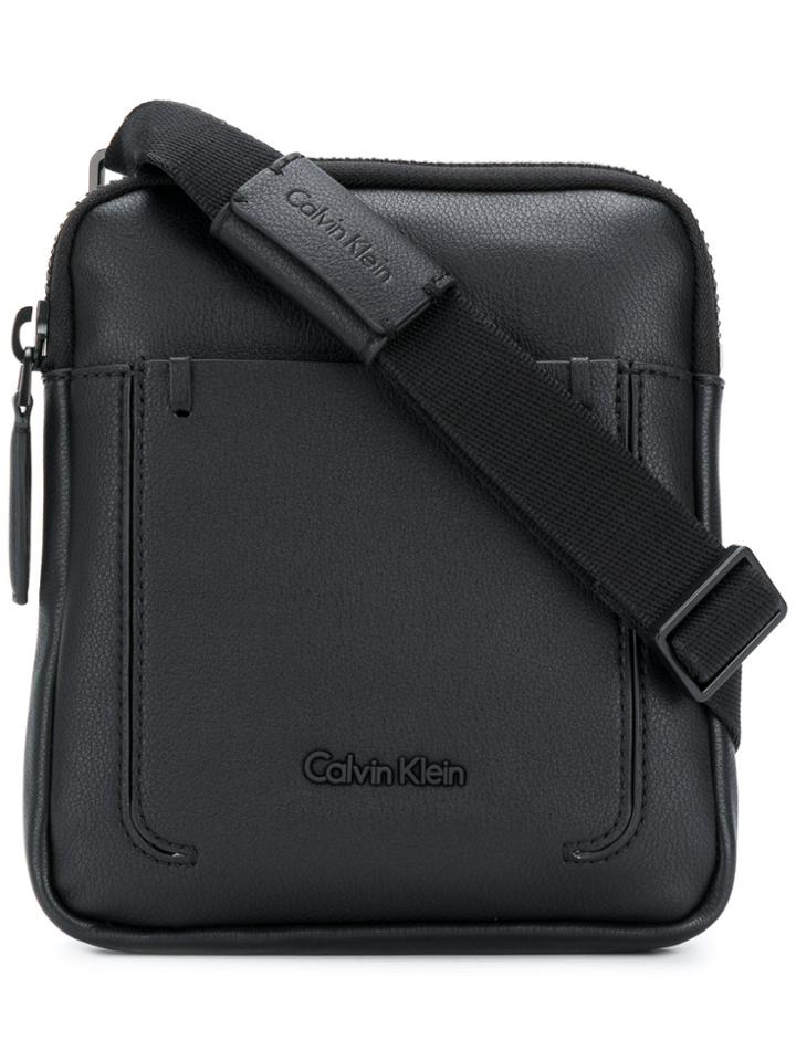 Calvin Klein Embossed Logo Messenger Bag - Black