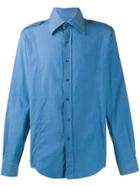 Gucci Vintage 1990's Epaulettes Shirt - Blue