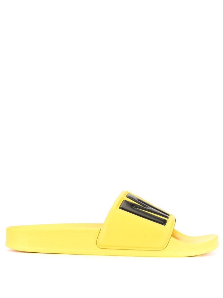 Msgm Logo Embossed Slides - Yellow