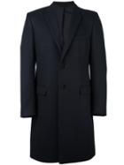 Fendi Single Breasted Coat, Men's, Size: 54, Blue, Polyamide/cupro/cashmere/wool