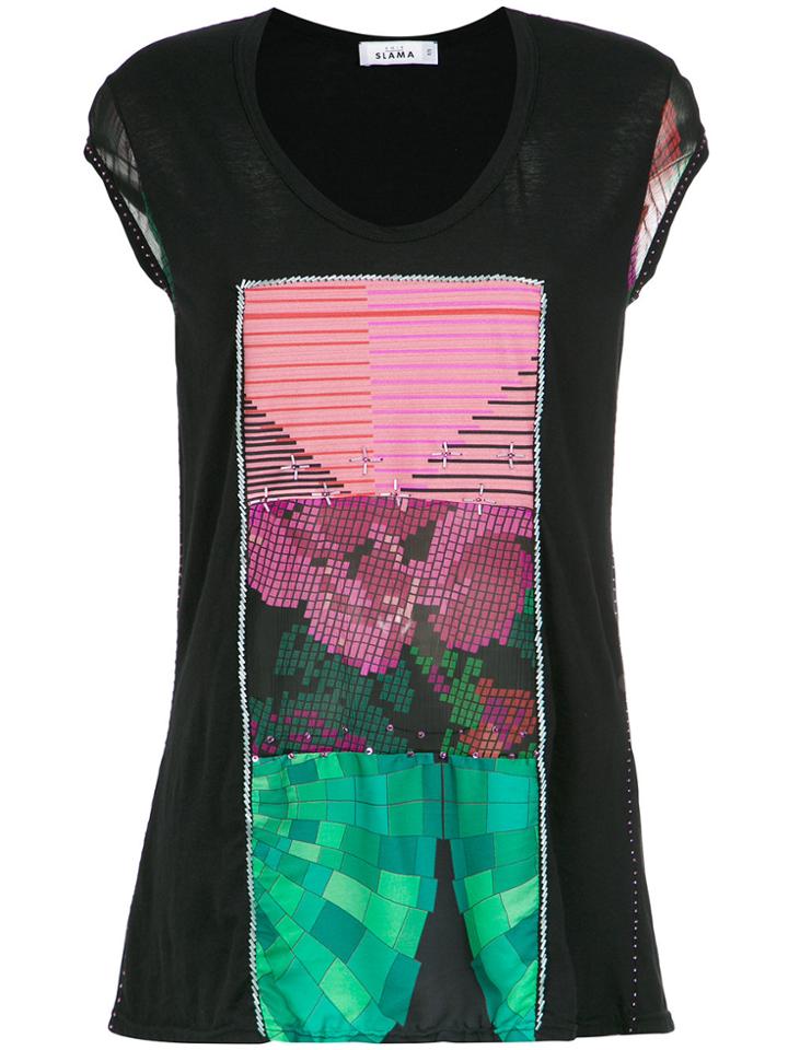 Amir Slama Panels Beaded Blouse - Black
