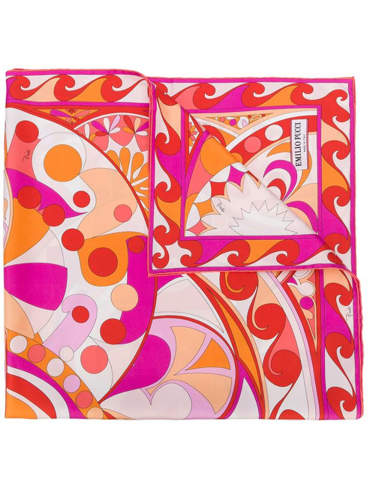 Emilio Pucci Floral Print Scarf - Pink & Purple