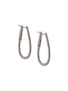 Zofia Day 14kt White Gold Large Oblong Hoops - Silver