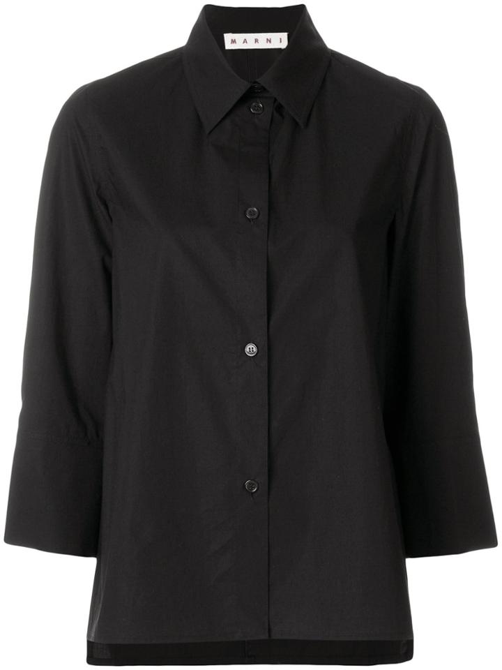 Marni Cropped Sleeve Shirt - Black